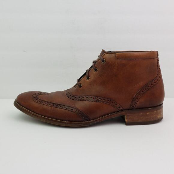 Cole Haan Liam Mens Size 11 Brown Leather Formal Wingtip Chukka Boot Shoes C1105 - Picture 3 of 12